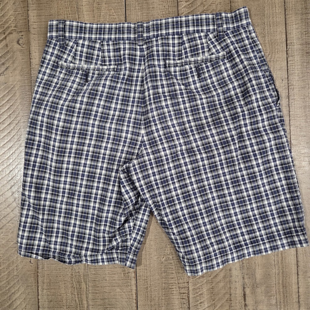 Mens Banana Republic Blue & White Plaid Casual Shorts Size 35